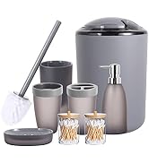 iMucci Bathroom Accessories Set - with Trash Can Toothbrush Holder Soap Dispenser Soap and Lotion...