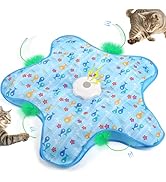 Wortade Interactive Cat Toys Rechargeable,Durable Hide and Seek Cat Toys with Moving Concealed Fe...