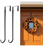 FYY Wreath Hanger for Front Door - 12” Over The Door Hooks for Easter Halloween Christmas Decorat...