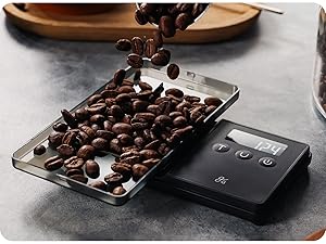digital espresso scale weighing whole coffee beansperfect for pour-over and precision brewing