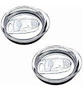 2 Pack 20oz Wine Tumbler Replacement Lids,Accfore Spill Proof Splash Resistant Silicone Sliding C...
