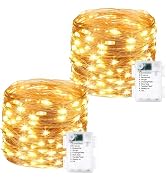 2 Pack Fairy Lights Battery Operated - 16.4ft 50 LED Starry Fairy Lights , 8 Modes Waterproof wit...