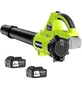 Leaf Blower Cordless with 2 x 4.0Ah Battery Operated and Fast Charger, 650CFM 280MPH Electric Lea...