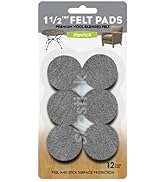 Slipstick Premium Wool Felt Furniture Pads/Chair Feet Floor Protectors (1.5 Inch Round) Includes ...
