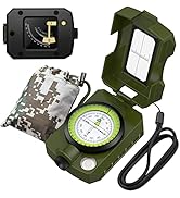 Proster IP54 Hiking Compass with Sighting Clinometer Professional Military Compass Aluminum Alloy...