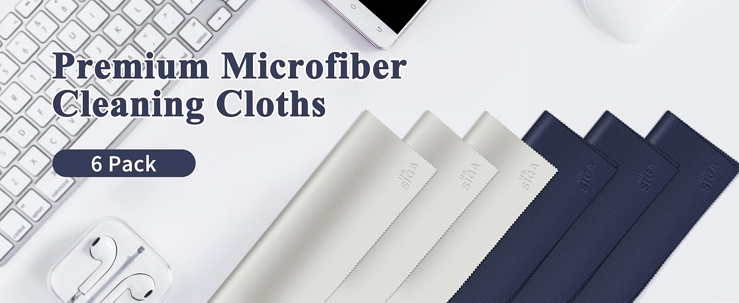 MR.SIGA Premium Microfiber Cleaning Cloths for Lens, Eyeglasses, Screens, Tablets, Glasses