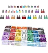 Ferianl 300PCS Car Fuses Assortment Kit, Micro & Mini & Standard Blade Fuse Kit, Universal Replac...