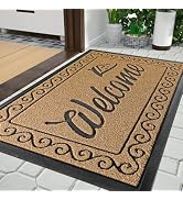 Yimobra Welcome Front Door Mat, Heavy Duty Easy Clean Doormat Indoor Outdoor, Waterproof Quick Dr...