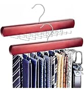 KEOAMG 2Pack Tie Rack Hanger for Closet, Sleek Tie Organizer for Men with 18 Upgraded Folding Hoo...