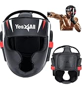 Yes4All Extreme Full Face Boxing Headgear, Adjustable Sparring Headgear, Martial Arts Helmet with...