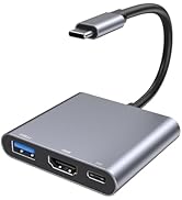 USB C to HDMI Adapter, Type-C Hub Converter to 4K HDMI Output, USB 3.0 Port & 100W PD Fasting Cha...