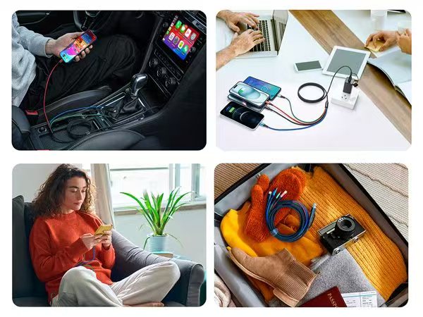 usb a to multi cable usb a/c to multiple charging cord usb type c fast charging cord phone charger