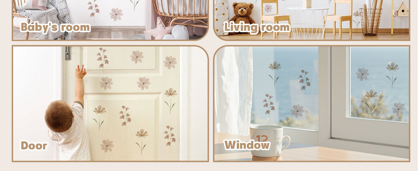 Boho Watercolor Nursery Wall Stickers
