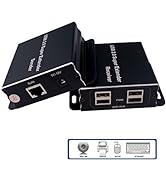 E-SDS USB Extender Over Cat5E/6 up to 196ft, USB2.0 Over Cat6 Cat5E Extender with 4 USB 2.0 Ports...