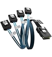 OIKWAN Mini SAS to 4 SATA Cable, 36 Pin SFF 8087 Host/Controller to 7 Pin SATA Target/Backplane, ...