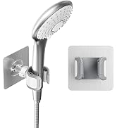 Blissfuhue Adjustable Wall Mounted Shower Head Holder, Strong Adhesive & Drilling 2 Installation ...