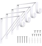 Supforce 4 Pack Closet Rod Bracket, Heavy Duty Closet Rod Support with Rod Holder, Wall Mounted C...