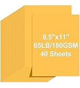 Cardstock 8.5 X 11, 40 Sheets Light Yellow Card Stock, 65lb/ 180gsm Copy Paper, Cardstock Printer...