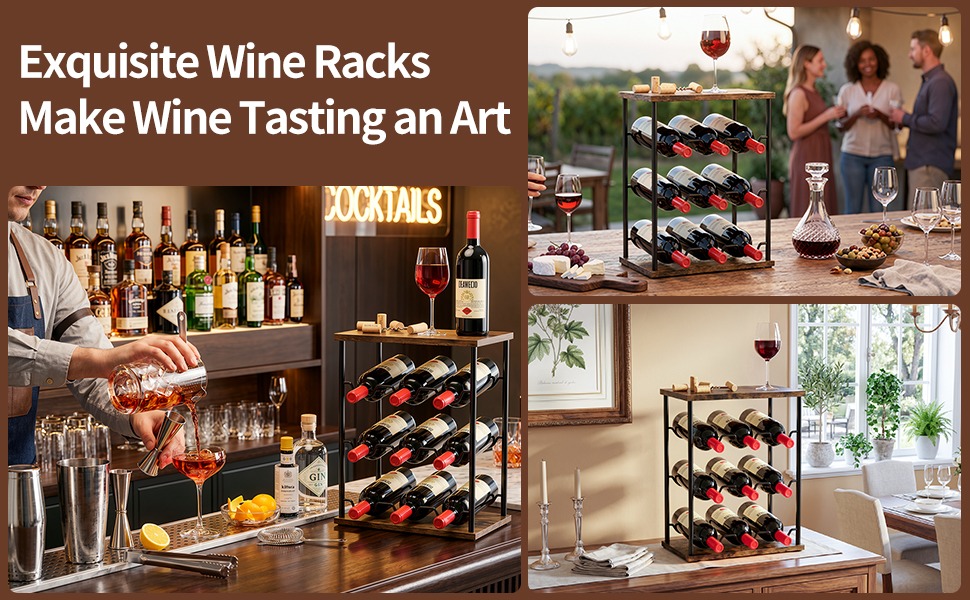 wooden wine rack shelf wine holder stand mini bar wine and drink organizer shelf tabletop bottle