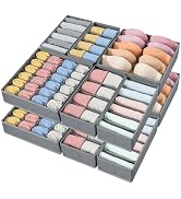 DIMJ 12 Pack Drawer Organizer for Clothes - Sock Bra Underwear Drawer Organizer, Foldable Fabric ...