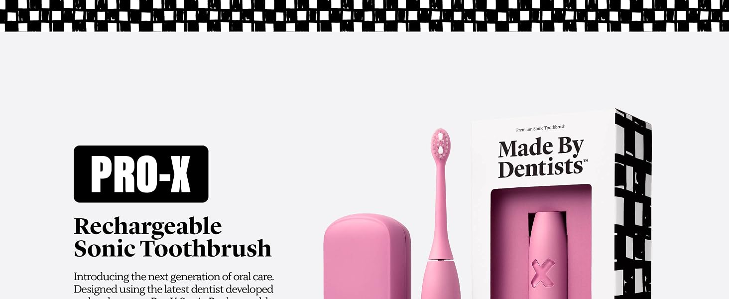 Pro-X Rechargeable Sonic ToothBrush + Made By Dentist