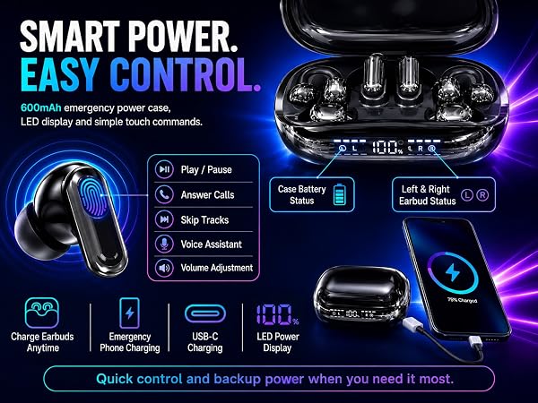 3-in-1 Bluetooth Wireless Earbuds
