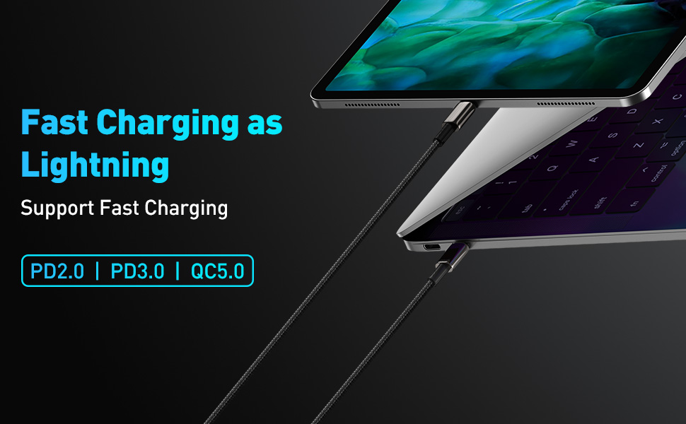 100w zinc alloy fast charging usb c to usb c cable