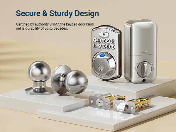 keyless entry door lock BHMA certification - meets industry standards for durability and security