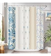 AmazerBath Shower Curtain, 72"x72" Washable Cloth Spring Blue Blossom Serenity Shower Curtain Set...