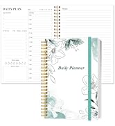Daily Planner Undated - A5 To Do List Notebook Hourly Schedules, Spiral Appointment Planner for W...