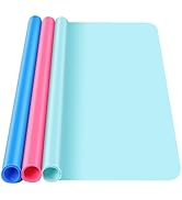 3 Pack Silicone Craft Mat, IKOCO 15.7"x 11.8" Silicone Mat Bulk Playdough Mat Nonslip and Nonstic...