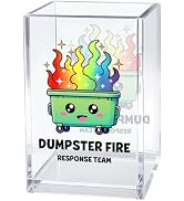 Gkodw Dumpster Fire Response Team Acrylic Cosmetic Organizer Pen Holder, Funny Acrylic Desk Holde...