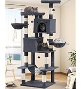 Large Cat Tree Tower for Indoor Cats Adult, 74.8 Inch Tall Large Multi-Level Tree Towers with Scr...