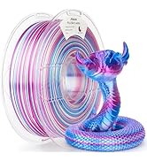 AMOLEN Silk PLA 3D Printer Filament, Shiny Multicolor Rainbow PLA Filament 1.75mm, Fast Color Cha...