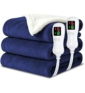 Electric Blanket Queen Size 84"x90",Heating Blanket, Soft Flannel Heated Blanket, 9 Heating Level...