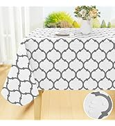Smiry Rectangle Table Cloth, Waterproof Vinyl Tablecloths with Flannel Backing for Rectangle Tabl...