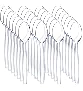 Liacere 360 Pieces Clear Plastic Spoons - Heavyweight Disposable Spoons-6.7inch Heavy Duty clear ...