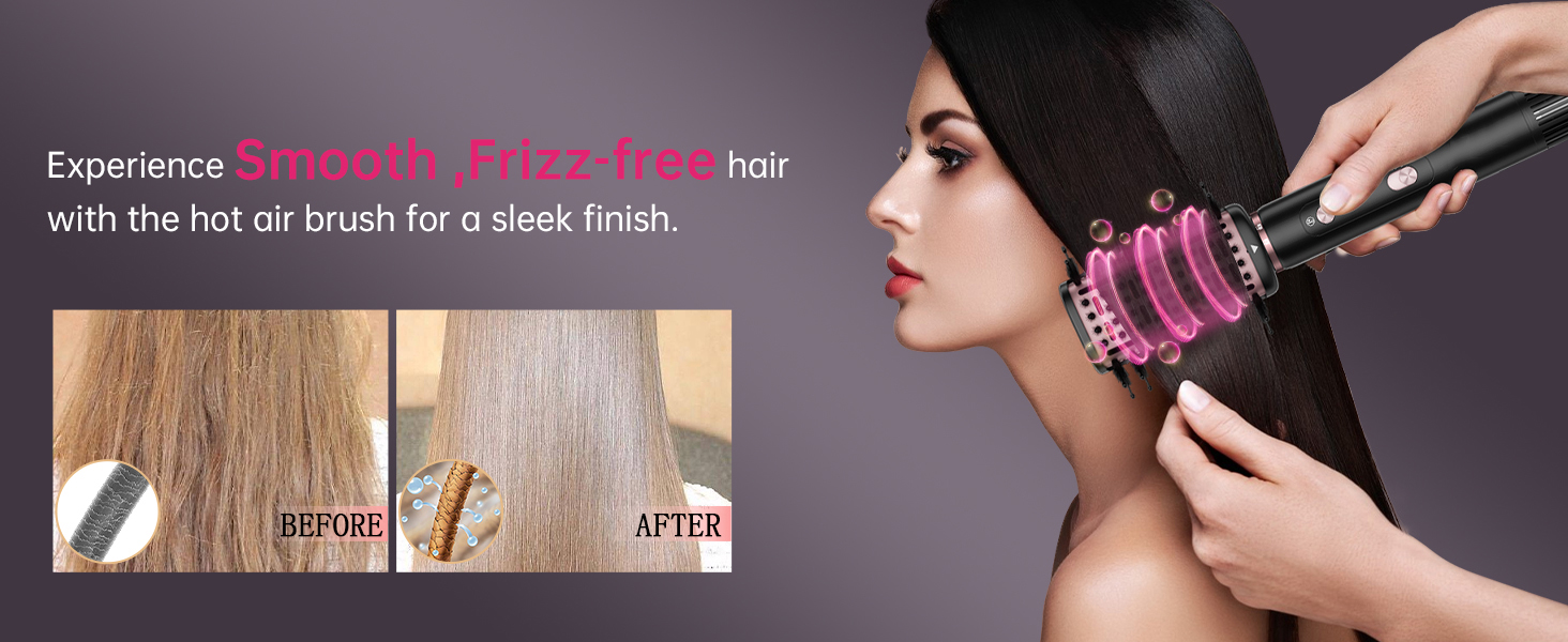 SKIMI hot air brush, experience smooth, frizz-free hair