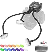 FOMITO Flexible LED Macro Ring Flash Light with 13 Color Filters, Digital Display, USB Cable, Car...