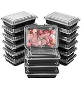 FULING 50 Pack Meal Prep Plastic Food Storage Containers With Lids 28 oz