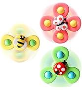 ALASOU 3PCS Suction Cup Spinner Toys for 1 Year Old Boy Girl|Spinning Top Baby Toys 12 18 Months|...