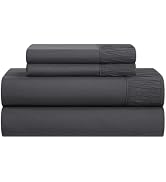 COZYXWORLD 4 Pieces Brushed Microfiber Sheet Set Deep Pockets Fade Resistant Bed Sheet Cooling Sh...