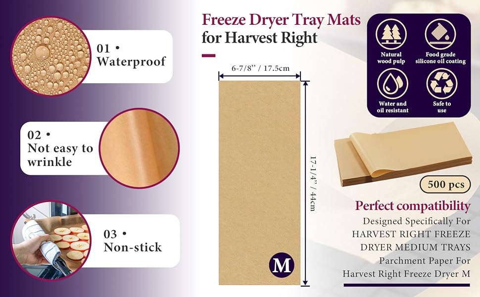 Parchment Paper Sheets for Harvest Right Freeze Dryer 2