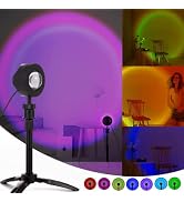 Sunset Projector Lamp,360 Degree Rotation Color Changing Rainbow Projection Light Romantic Visual...