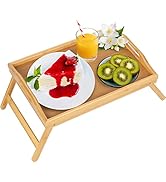 Bed Tray Table Folding Legs with Handles Breakfast Food Tray for Sofa,Bed,Eating,Drawing,Platters...