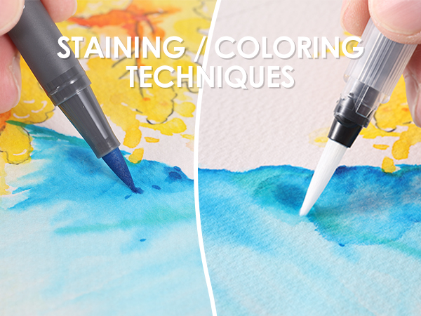 Watercolor Brush and Fine Tip Pens
