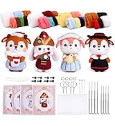 BAGERLA Needle Felting Kit, Needle Felting Beginner Kits Includes 4 Pcs Animal Doll Instructions ...