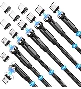 Bojianxin Magnetic Charging Cable 540° Rotation(7-Pack, 1.6ft/3.3ft/3.3ft/6.6ft/6.6ft/10ft/10ft, ...