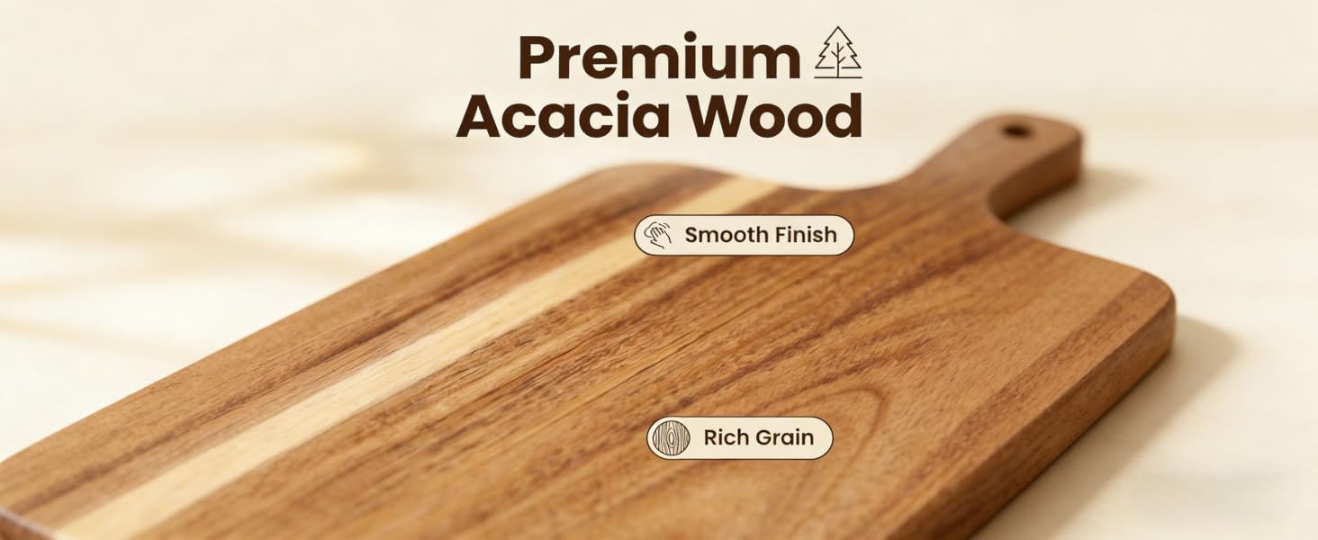 Wood Cutting Board with Handle
