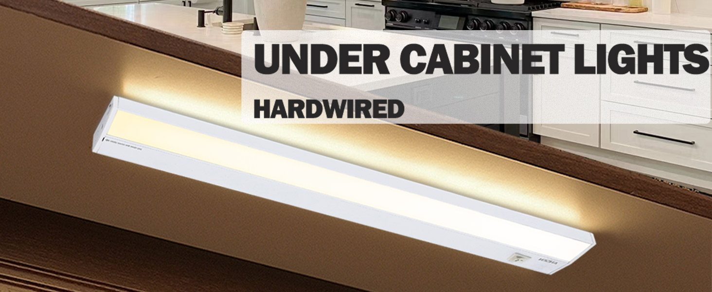 Ansen Hardwired Under Cabinet Lighting, LED Light for Kitchen/Closet, Dimmable, 3 Color Temperature